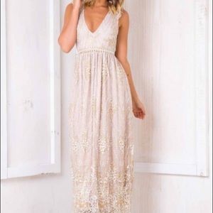 Stelly Nude Sequined Dress (AU size 8/ US size 4)